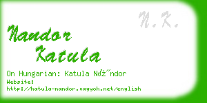 nandor katula business card